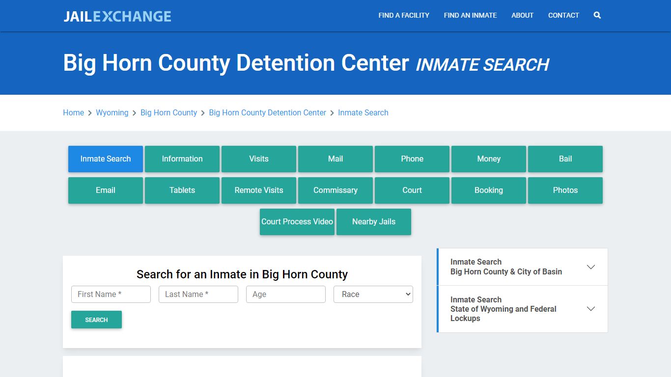 Big Horn County Detention Center Inmate Search - Jail Exchange